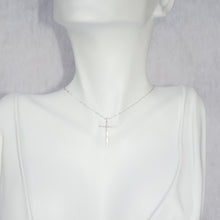 Load image into Gallery viewer, Fused Silver Cross Necklace