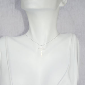 Fused Silver Cross Necklace