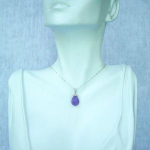 Purple Jade Sterling Necklace