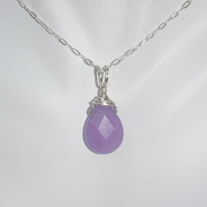 Purple Jade Sterling Necklace