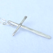 Load image into Gallery viewer, Fused Silver Cross Necklace