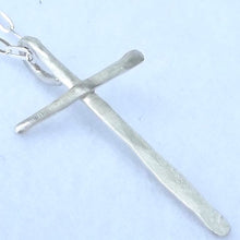 Load image into Gallery viewer, Fused Silver Cross Necklace