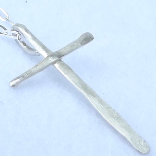 Fused Silver Cross Necklace