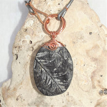 Load image into Gallery viewer, Pteridophyte Fossil Necklace (Large, Double Sided) - 300 Million Yrs Old