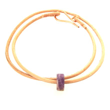 Load image into Gallery viewer, Leather n Gemstone Chokers / Wrap Bracelets