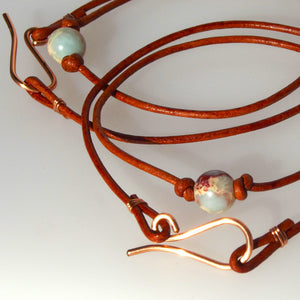 Leather n Gemstone Chokers / Wrap Bracelets