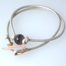 Load image into Gallery viewer, Leather n Gemstone Chokers / Wrap Bracelets