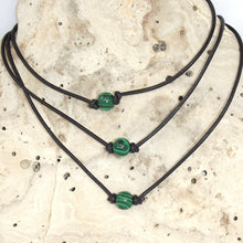 Load image into Gallery viewer, Leather n Gemstone Chokers / Wrap Bracelets