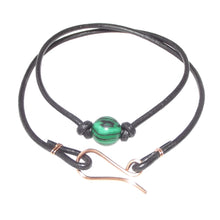 Load image into Gallery viewer, Leather n Gemstone Chokers / Wrap Bracelets