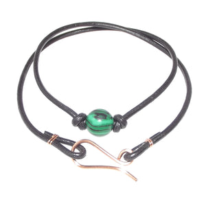 Leather n Gemstone Chokers / Wrap Bracelets