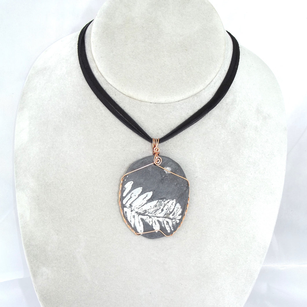 Pteridophyte Fossil Necklace (X-Large) - 300 Million Yrs Old