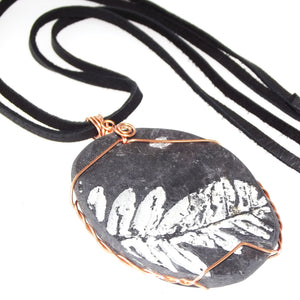 Pteridophyte Fossil Necklace (X-Large) - 300 Million Yrs Old