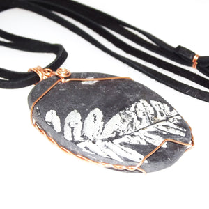 Pteridophyte Fossil Necklace (X-Large) - 300 Million Yrs Old