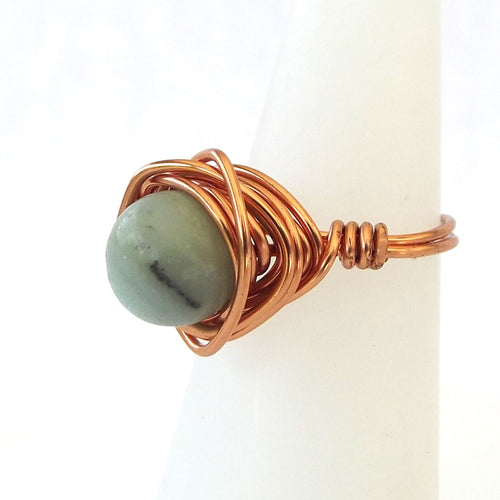 Ring, Size 4 - Amazonite & Copper