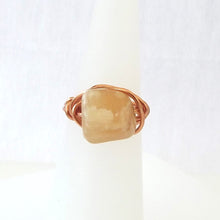 Load image into Gallery viewer, Ring, Size 4.25 - Yellow Calcite &amp; Copper