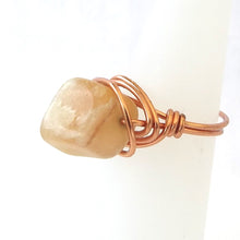 Load image into Gallery viewer, Ring, Size 4.25 - Yellow Calcite &amp; Copper