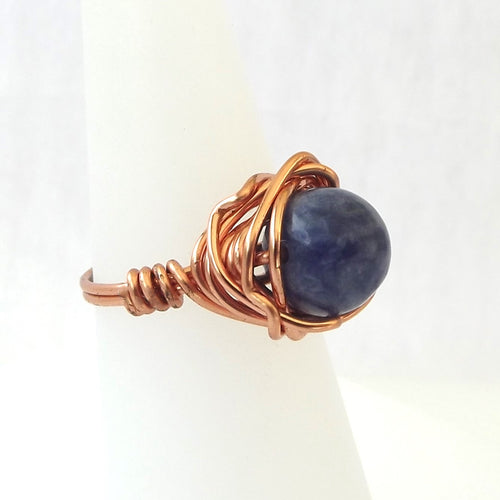 Ring, Size 4 - Lapis & Copper