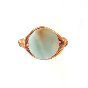 Ring, Size 4.25 - Amazonite & Copper