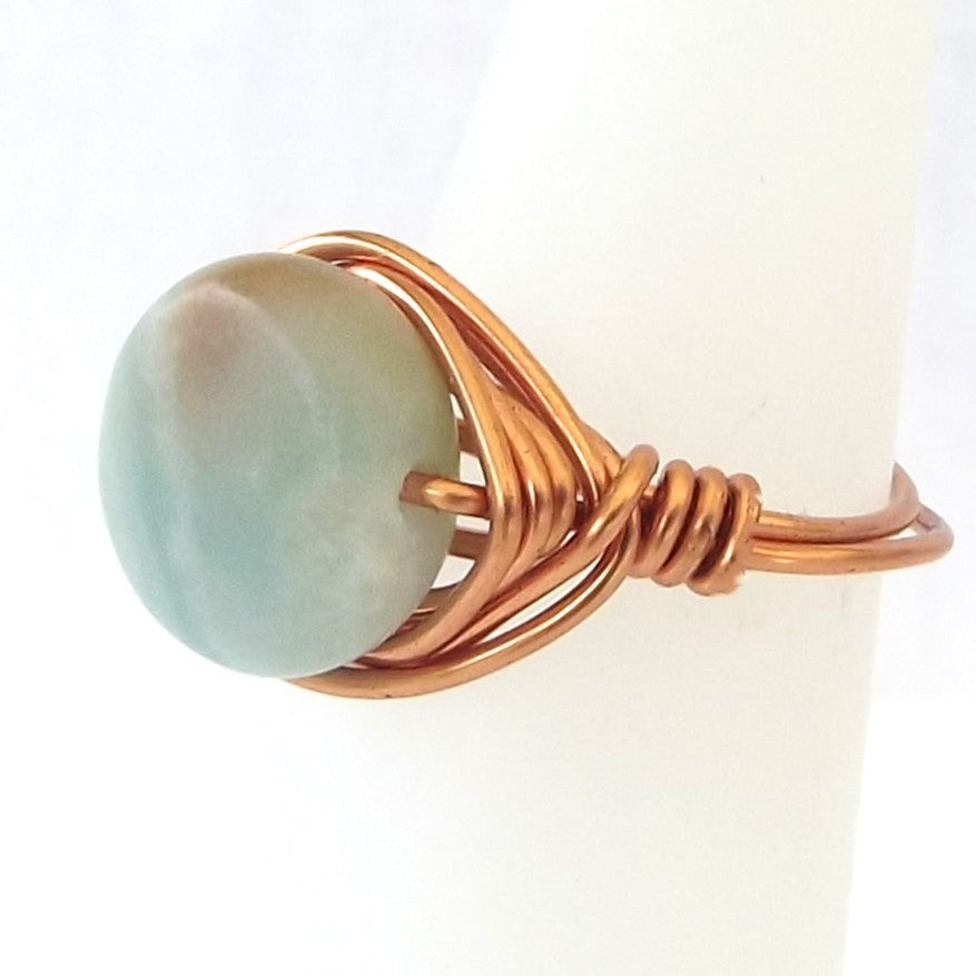 Ring, Size 4.25 - Amazonite & Copper