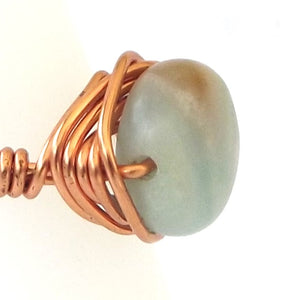 Ring, Size 4.25 - Amazonite & Copper