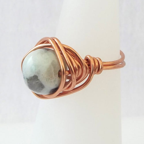 Ring, Size 3.25 - Leopard Jasper & Copper