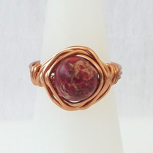 Ring, Size 4.75 - Jasper & Copper