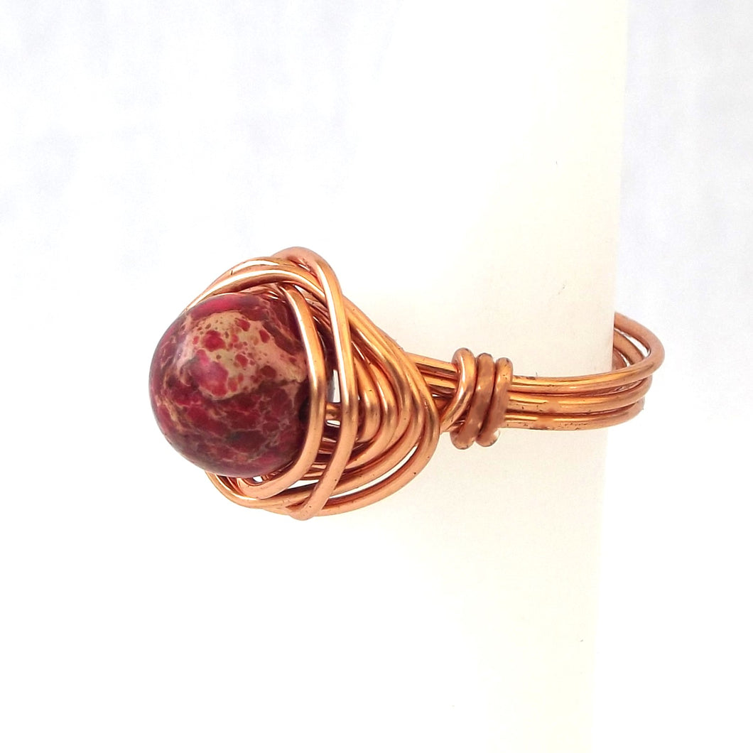 Ring, Size 4.75 - Jasper & Copper