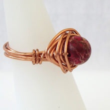 Load image into Gallery viewer, Ring, Size 4.75 - Jasper &amp; Copper