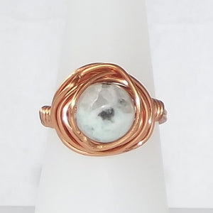 Ring, Size 5 - Leopard Jasper & Copper