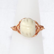 Load image into Gallery viewer, Ring, Size 5.75 - Carved Bone Bead &amp; Copper