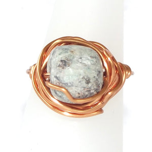 Ring, Size 5 - Stone & Copper