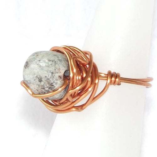 Ring, Size 5 - Stone & Copper