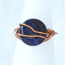 Load image into Gallery viewer, Ring, Size 5 - Lapis &amp; Copper