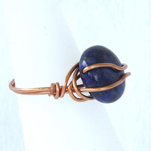 Load image into Gallery viewer, Ring, Size 5 - Lapis &amp; Copper