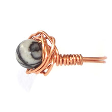 Load image into Gallery viewer, Ring, Size 5.5 - Zebra Marble &amp; Copper