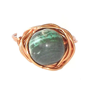 Ring, Size 6.25 - Agate & Copper