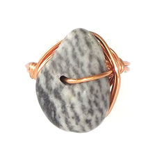 Load image into Gallery viewer, Ring, Size 6.5 - Zebra Marble &amp; Copper