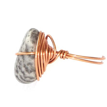 Load image into Gallery viewer, Ring, Size 6.5 - Zebra Marble &amp; Copper