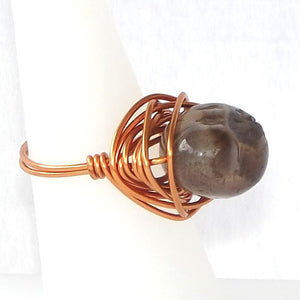 Ring, Size 6.5 - Smoky Quartz & Copper