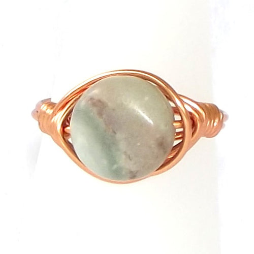 Ring, Size 6 - Amazonite & Copper