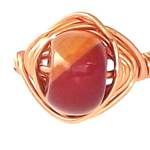 Ring, Size 6.25 - Agate & Copper