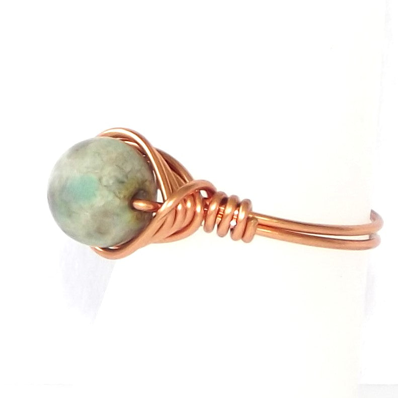 Ring, Size 7.5 - Jasper & Copper