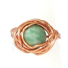 Load image into Gallery viewer, Ring, Size 3.5 - Green Quartz &amp; Copper