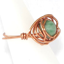 Load image into Gallery viewer, Ring, Size 3.5 - Green Quartz &amp; Copper