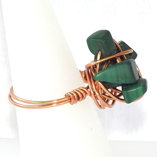 Ring, Size 7 - Malachite & Copper