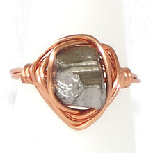 Load image into Gallery viewer, Ring, Size 6.75 - Magnetite &amp; Copper Ring - size 6.75