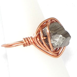 Ring, Size 6.75 - Magnetite & Copper Ring - size 6.75