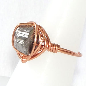 Ring, Size 6.75 - Magnetite & Copper Ring - size 6.75