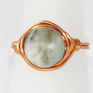 Ring, Size 7.5 - Amazonite & Copper