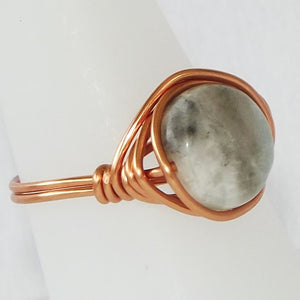 Ring, Size 7.5 - Amazonite & Copper